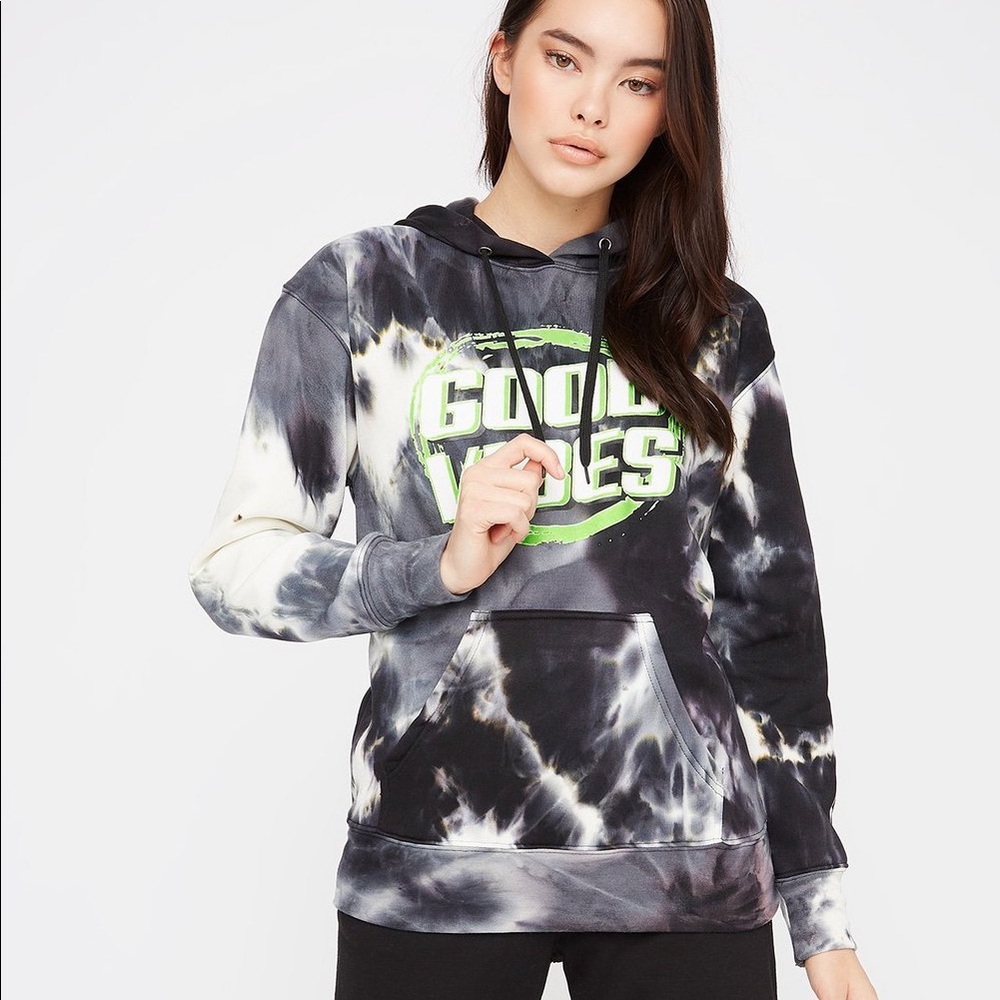 Graphic Tie Dye Boyfriend Hoodie